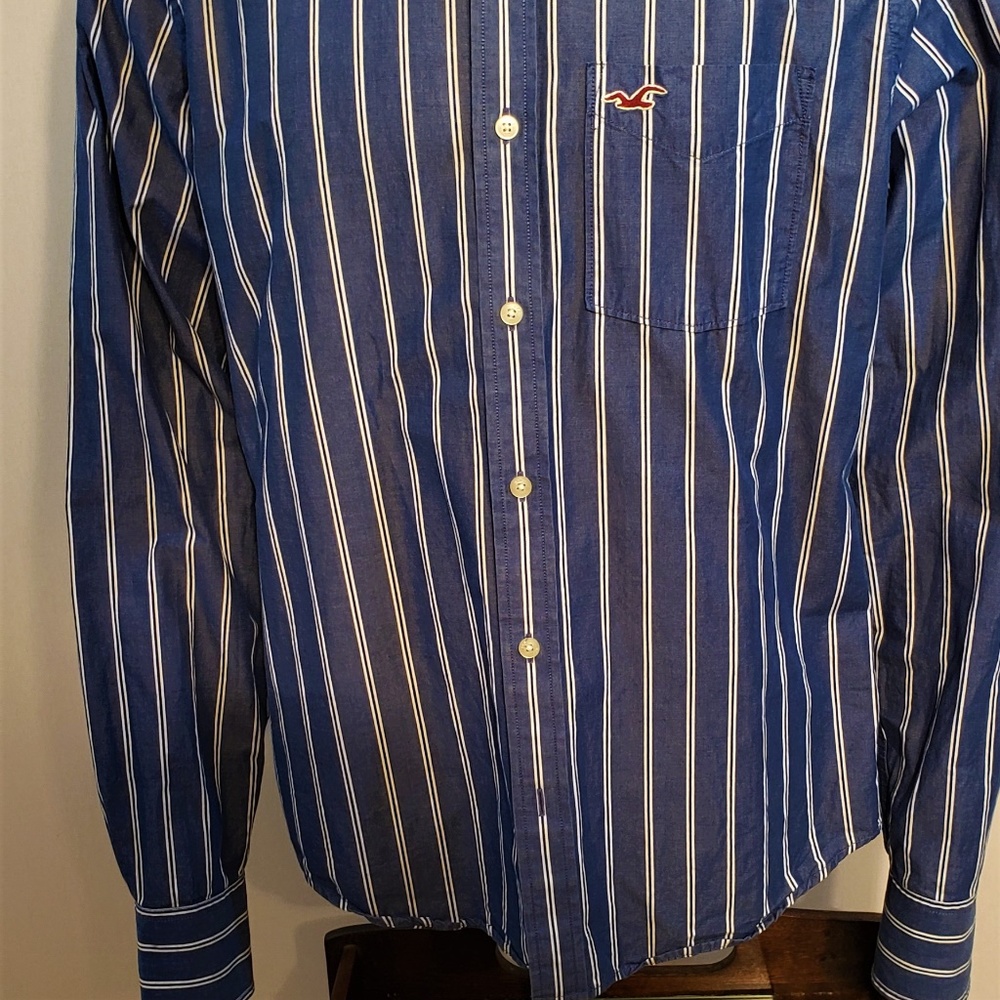 HOLLISTER CALIFORNIA HEAVY BLUE AND WHITE STRIPE - Picture 4 of 4